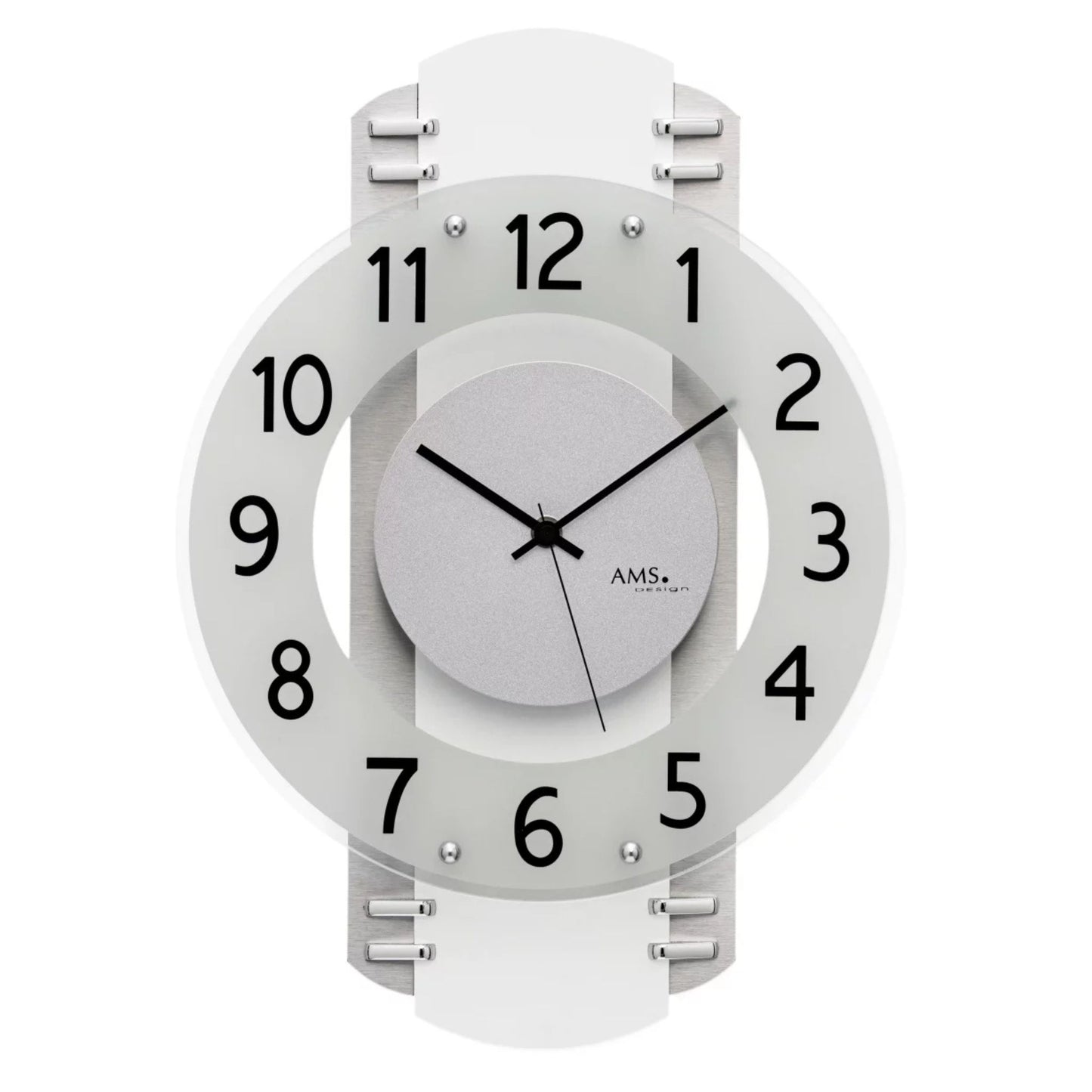 AMS Wall Clock 40 cm Ø Aluminum • Radio Controlled • Modern Design