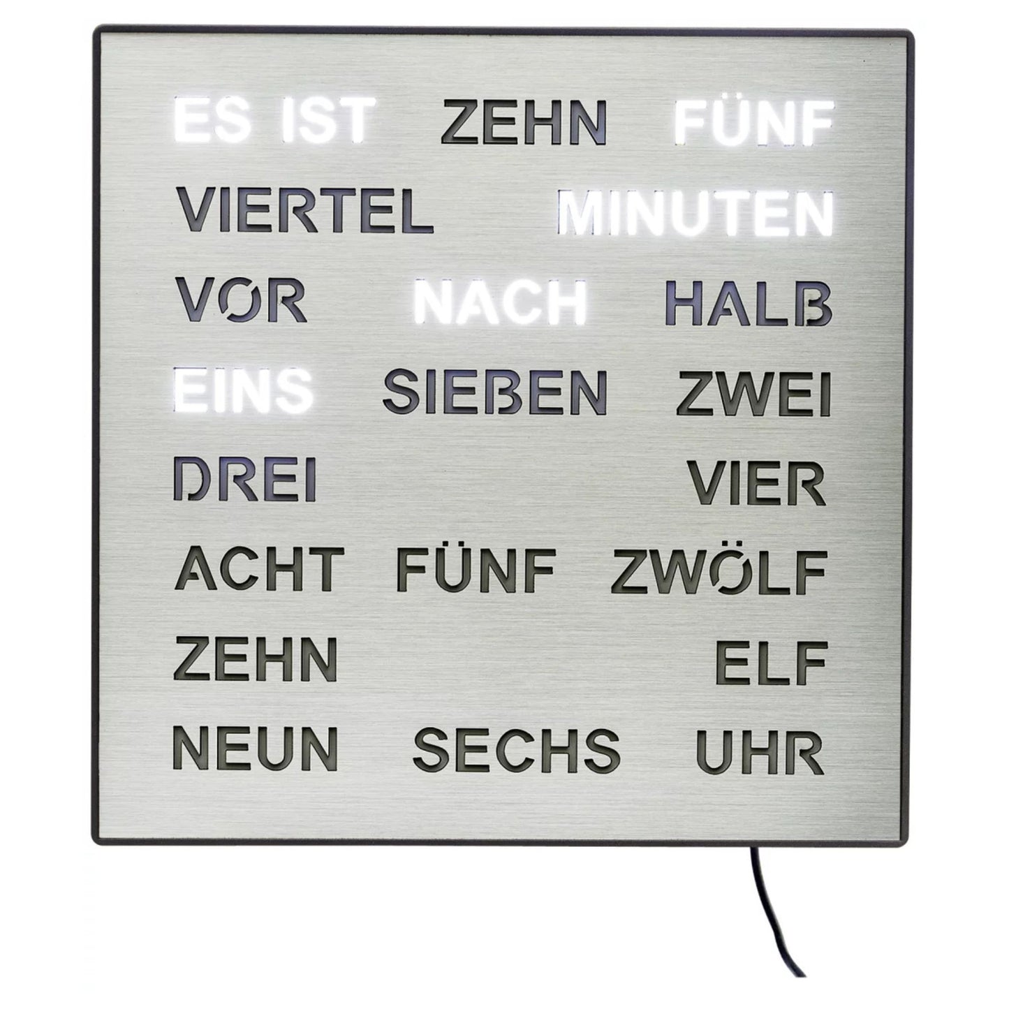 AMS Desk Clock Metal • Smart Word Display • Modern Design