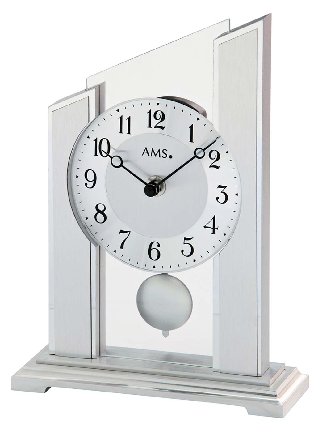 AMS Tischuhr 23x17x6 cm Holz • Präzises Quarzuhrwerk • Modernes Design