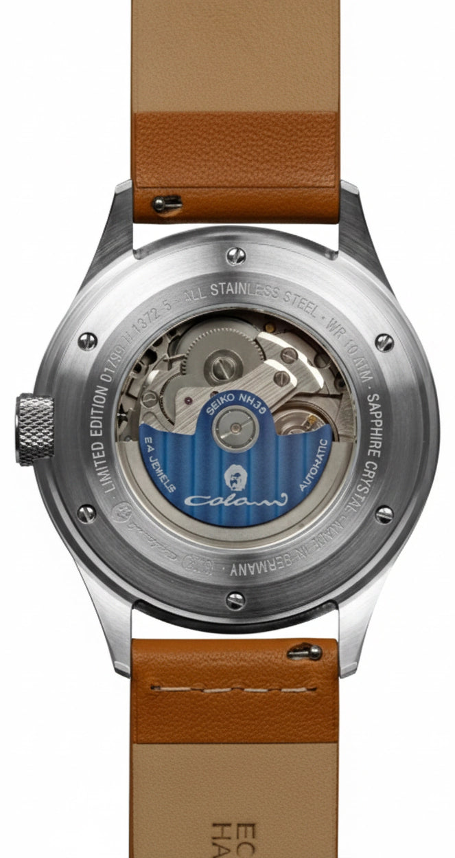 Herrenuhr gelb mit Lederarmband – Colani Modell: 1372-5