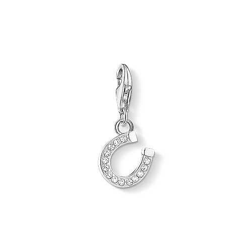 Charm Anhänger Hufeisen mit Steinen - 925 Sterlingsilber