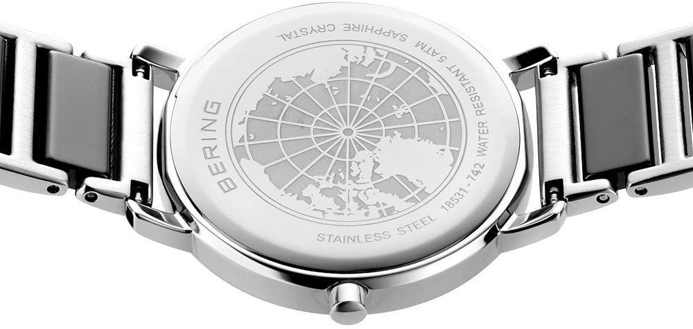 Bering Ceramic 18531-742 Women's Watch • Sapphire Crystal • Ceramic