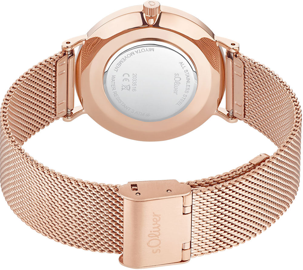 Damenuhr Edelstahlgehäuse Milanaiseband - s.Oliver Modell: 2033516