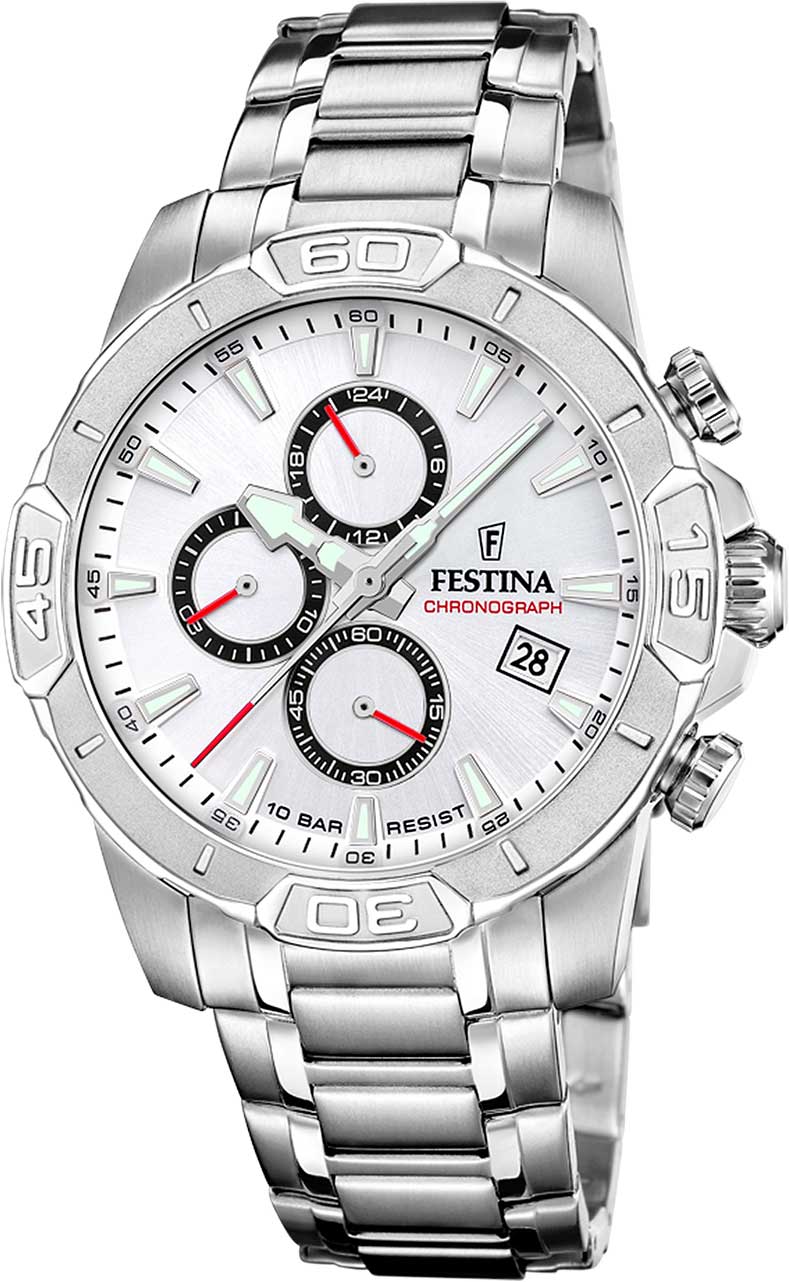 Festina Timeless Chronograph F20704/1 Herrenuhr • Präziser Quarz-Chronograph • Edelstahl 10 ATM