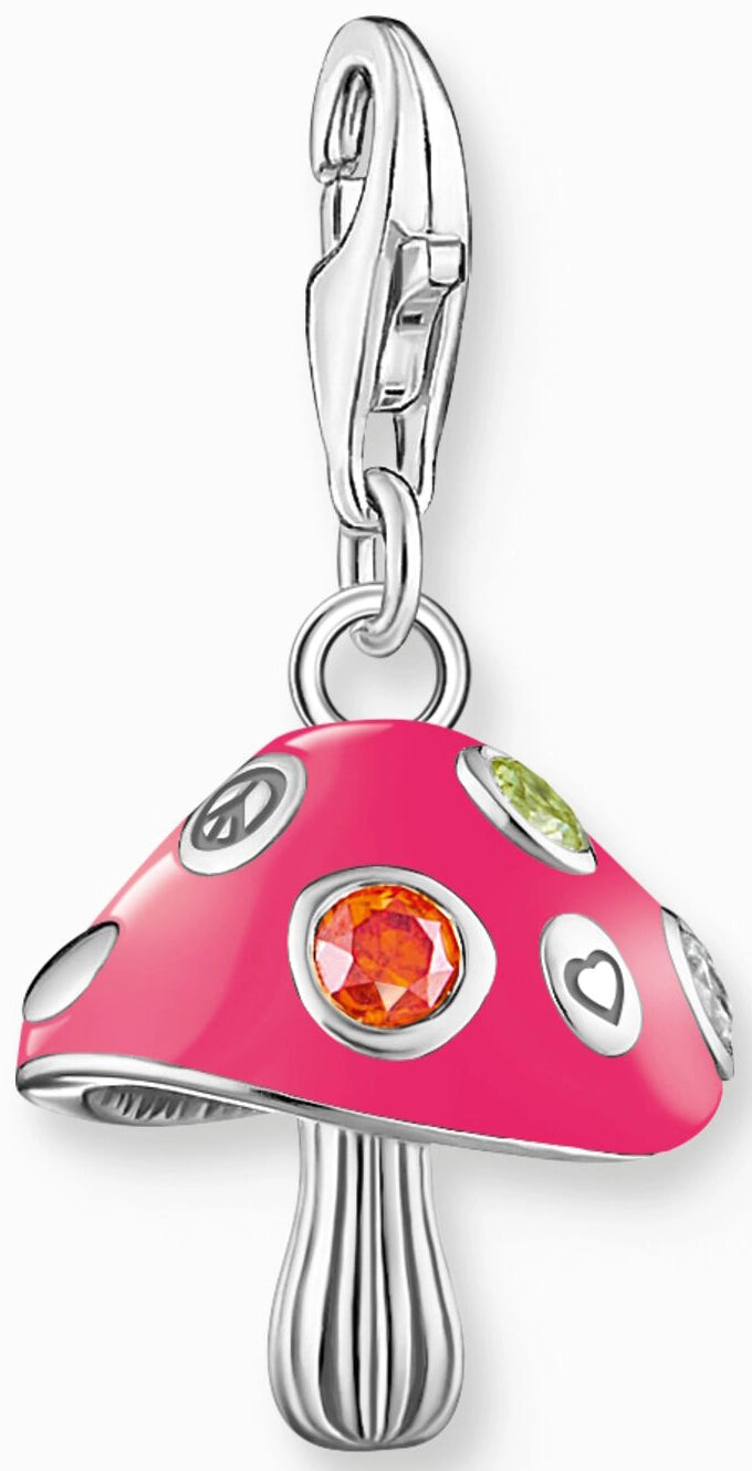 Thomas Sabo Charm Pendant Model: 2211-845-7 Pink Mushroom - 925 Sterling Silver and Cold Enamel