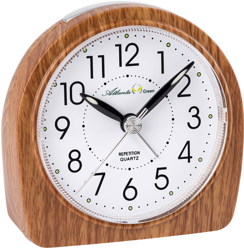 Atlanta Eco-Friendly Alarm Clock • Wood Look • Silent