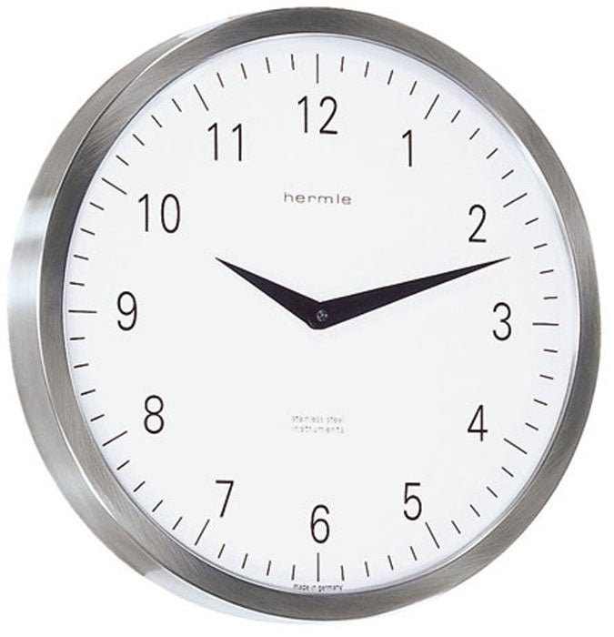 Hermle Wall Clock 30x30x4 cm Stainless Steel • Radio-Controlled • Timeless Design