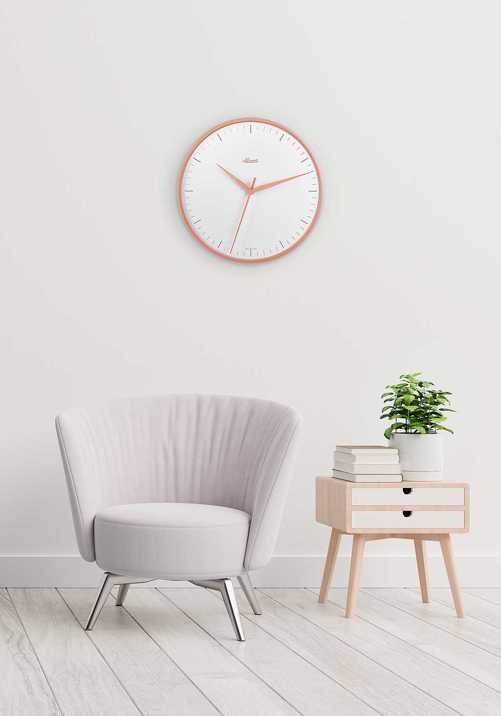 Hermle Wanduhr 40 cm Ø Metall • Geräuschloses Quarzwerk • Elegantes Design