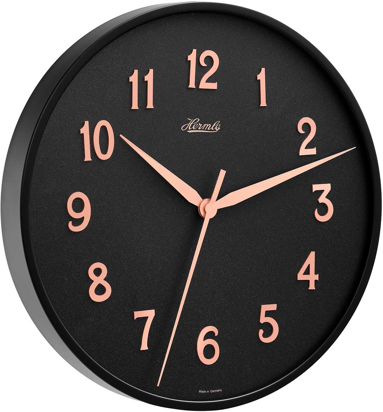 Hermle Wanduhr 40 cm Ø Metall • Modernes Design • Präzises Quarzuhrwerk