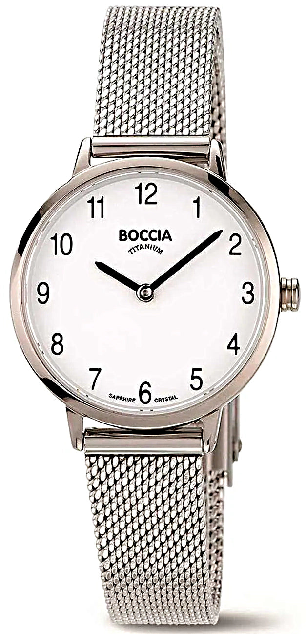 Boccia 3345-02 Damenuhr • Hautfreundliches Reintitan • Saphirglas