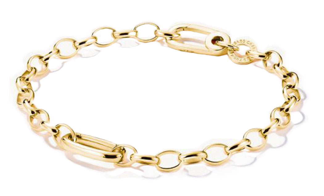 Segmented Charm bracelet with connect link, made of silver, gold plated - Thomas Sabo Model: C1202-413-39-L15