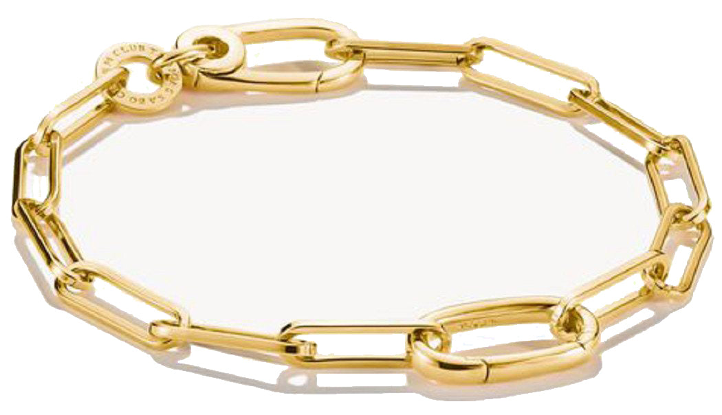 Link Charm Bracelet with Connect Link, made of silver, gold plated - Thomas Sabo Model: C1205-413-39-L15