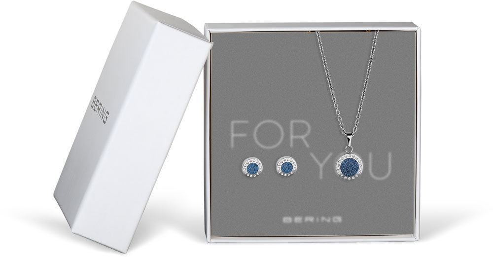 ForYou Set Necklace with Pendant and Stud Earrings - Bering Jewelry Model: 427-707-Blue