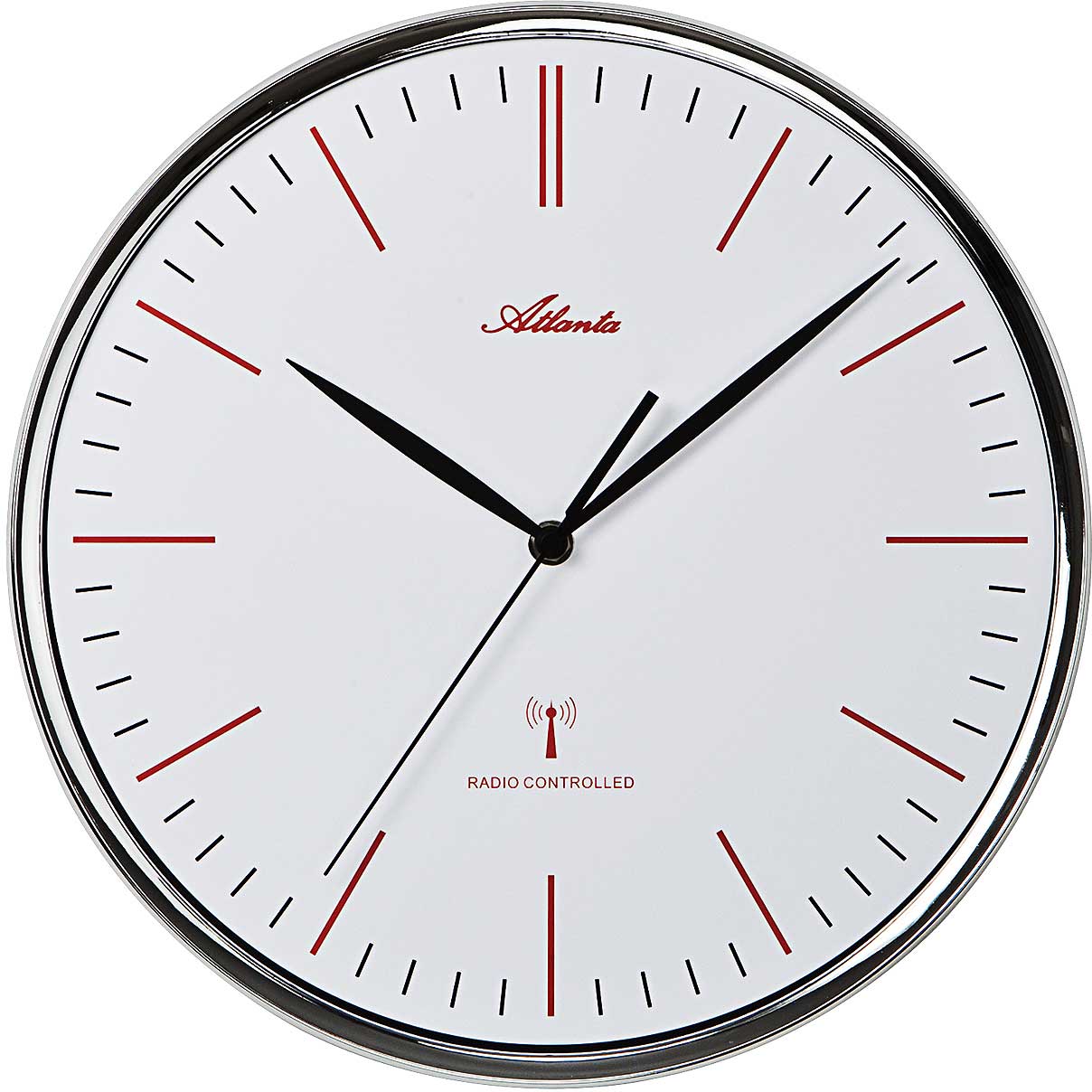 Atlanta Wall Clock 30 cm Ø Plastic • Radio Controlled • Arabic Numerals