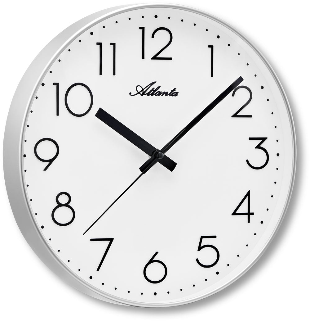 Atlanta Wanduhr 30 cm Ø Kunststoff • Exklusives Design • Präzises Quarzwerk