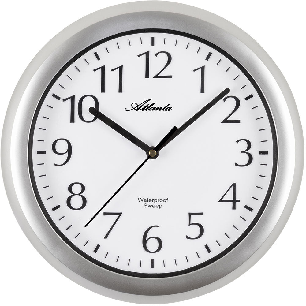 Atlanta Wall Clock 30 cm Ø Plastic • Silent movement • Suitable for damp rooms