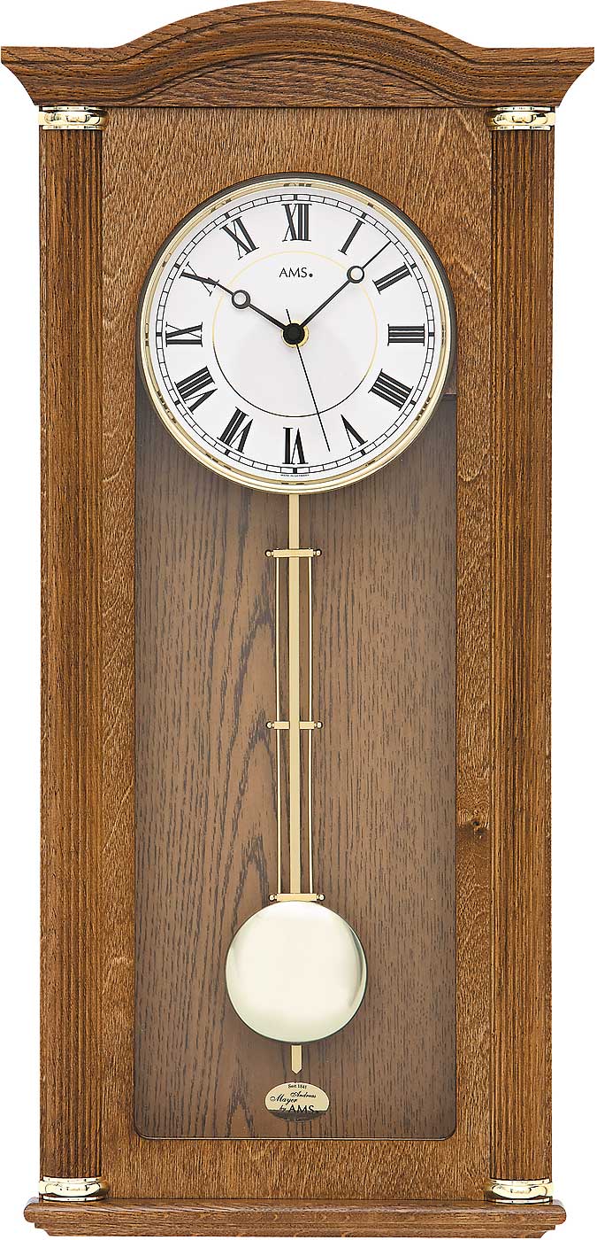 AMS Wall Clock 64x28 cm Wood • Radio-controlled • Westminster Chime