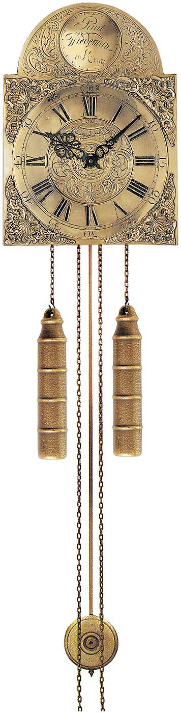 AMS Wanduhr 33x25x12 cm Holz • Mechanisches Uhrwerk • Bim-Bam Schlagwerk