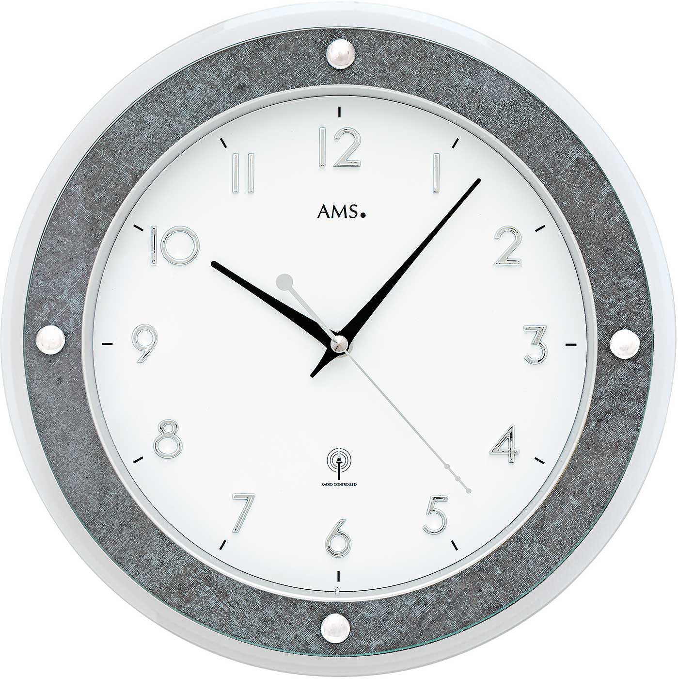 moderne Wanduhr Gehäusedurchmesser: 31 cm - AMS Modell: 5566