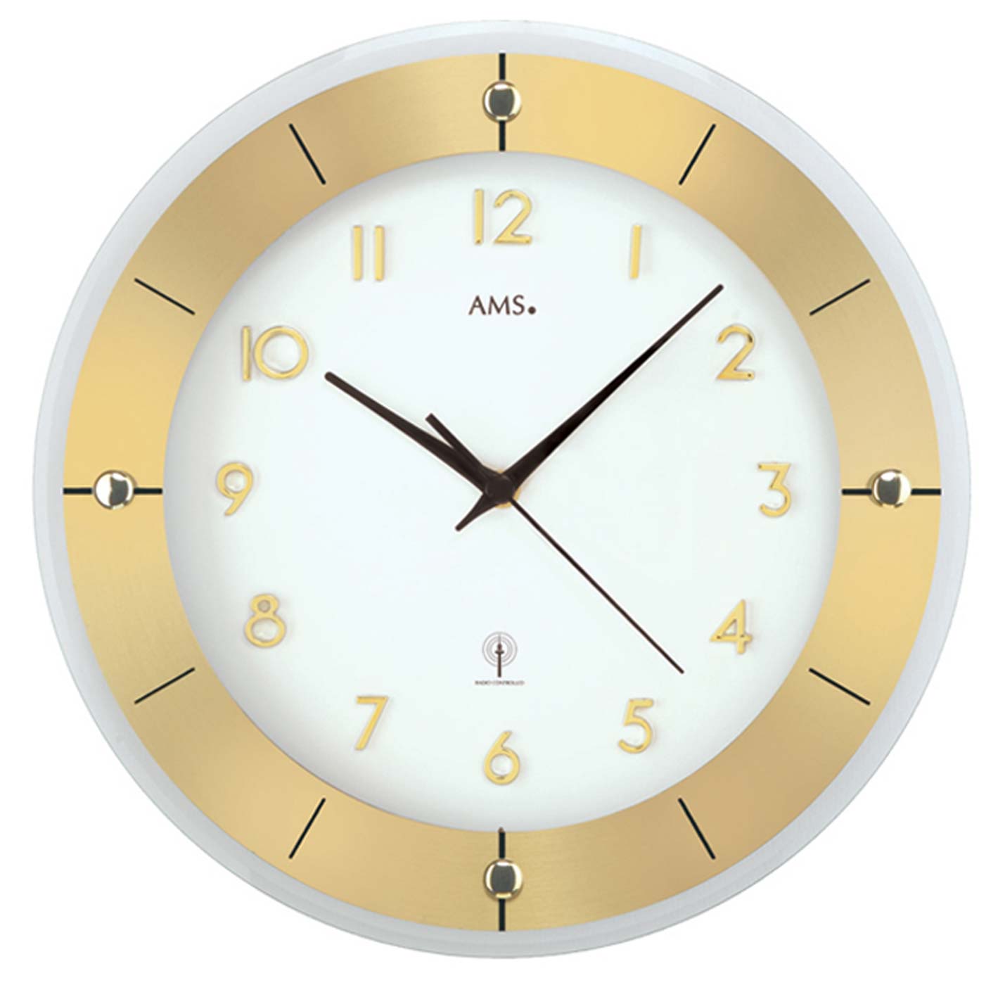 AMS Wall Clock 31x31x4 cm Metal • Radio Controlled • Timeless Design