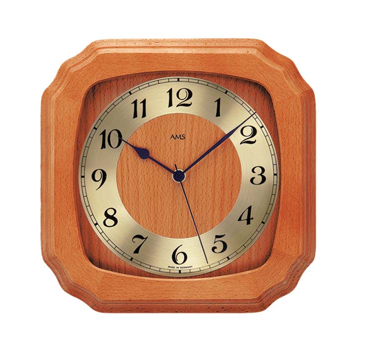 AMS Wooden Wall Clock • Radio Controlled • Silent Movement