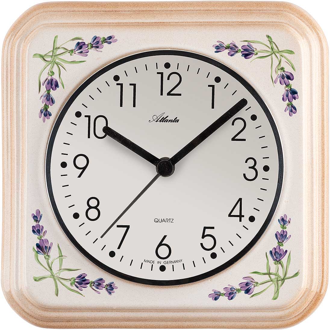 Atlanta Wall Clock 21x21 cm Ceramic • Precise Quartz Movement • Large Dial