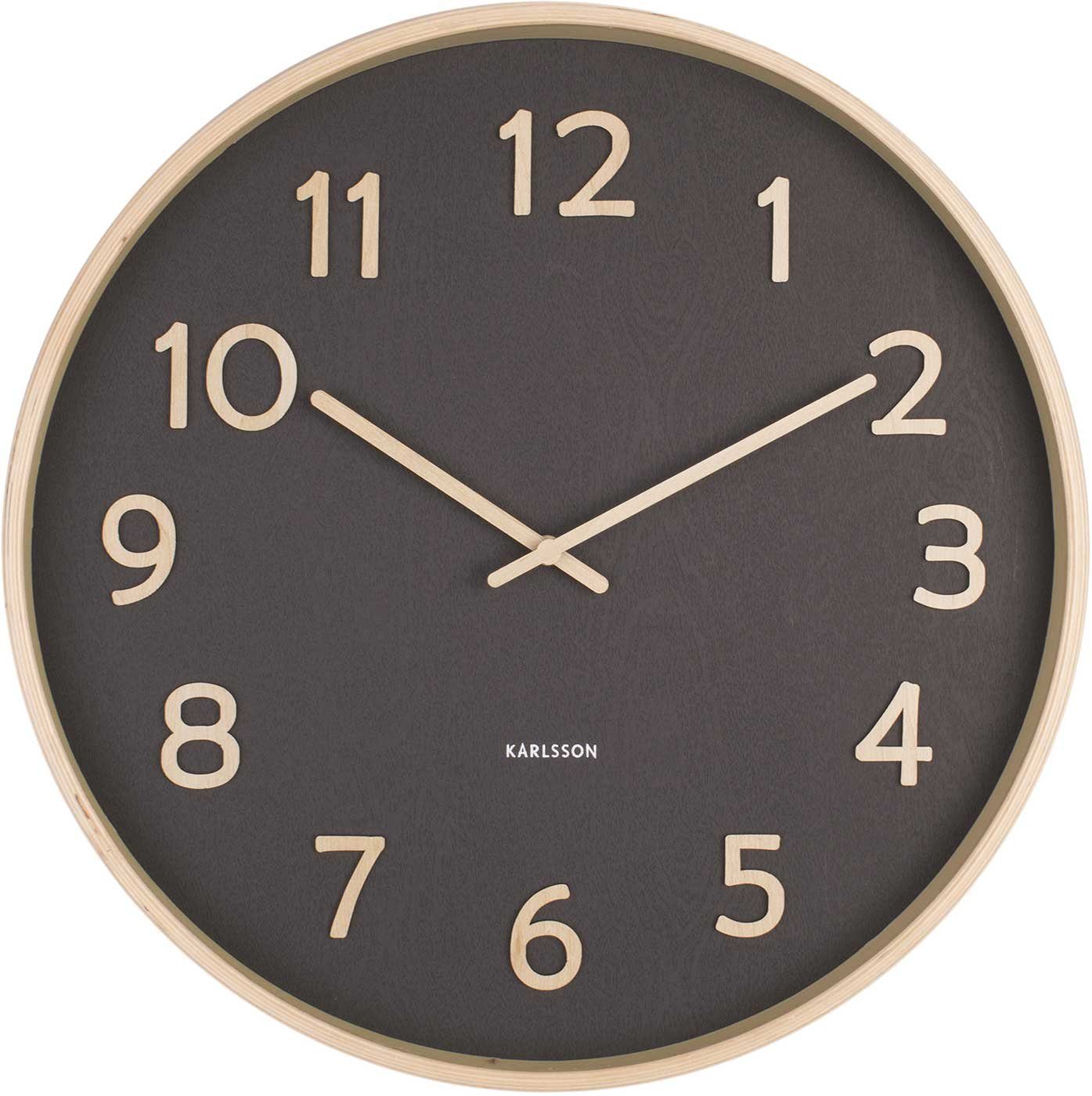 Karlsson Wanduhr 40x40x4,5 cm Holz • Modernes Design • Natürliche Optik
