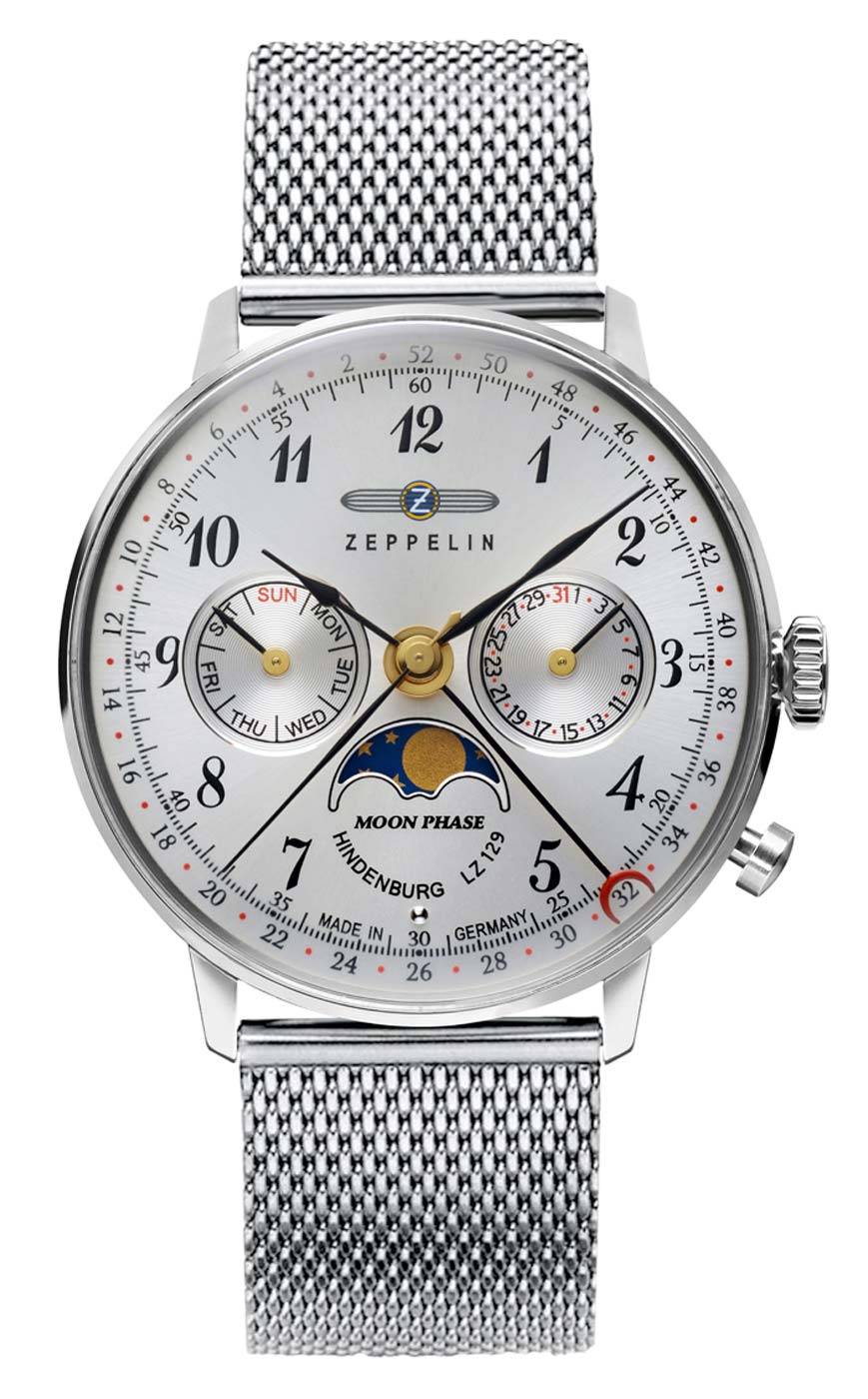 Zeppelin LZ129 Hindenburg 7037M-1 Damenuhr • Made in Germany • Mondphase