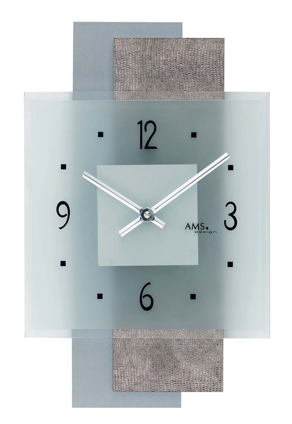 Wanduhr modern 22 x 36 x 5 cm - AMS Modell: 9443