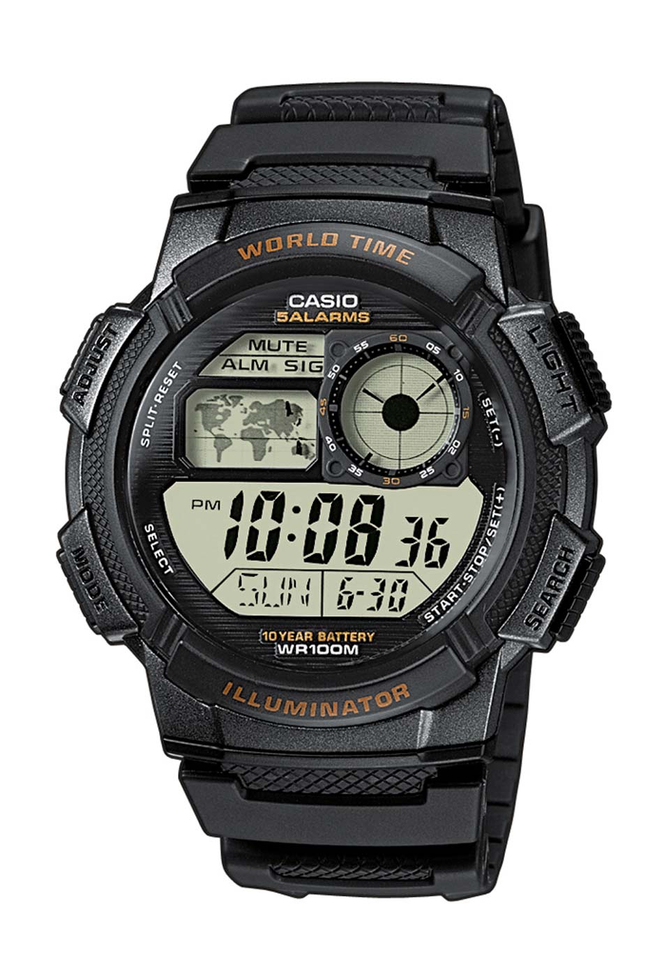 Casio AE-1000W-1AVEF Men's Watch • 10-Year Battery Life • World Time Function