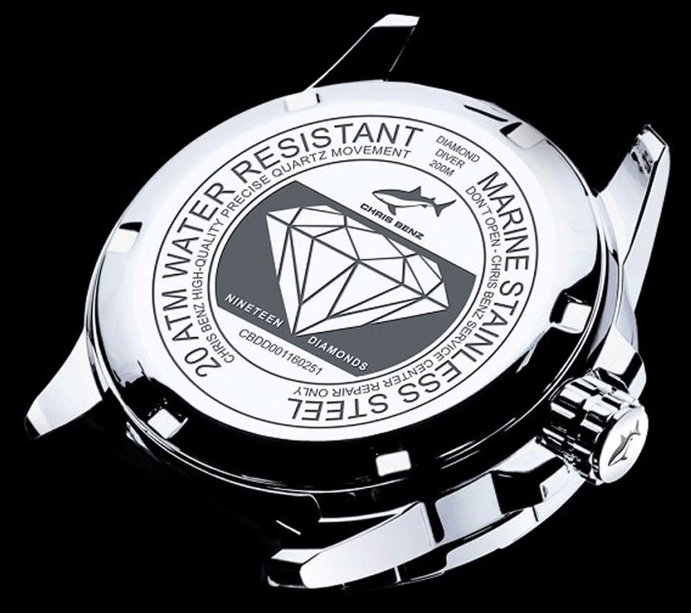 Chris Benz Diamond Diver CB-DD200-R-MBO Damen Uhr • Hai-Proof • Saphirglas