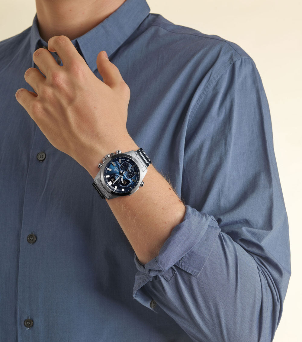 Casio EDIFICE ECB-30D-2AEF Men's Watch • Smart Functions • World Time Function