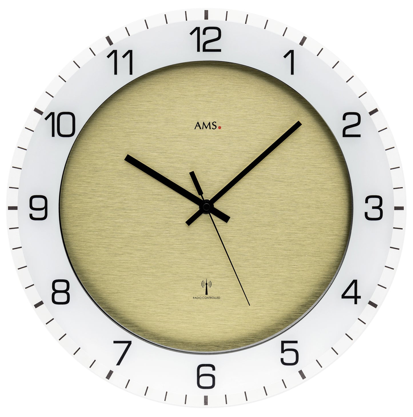 AMS Plastic Wall Clock • Precise radio-controlled movement • Durable plastic casing