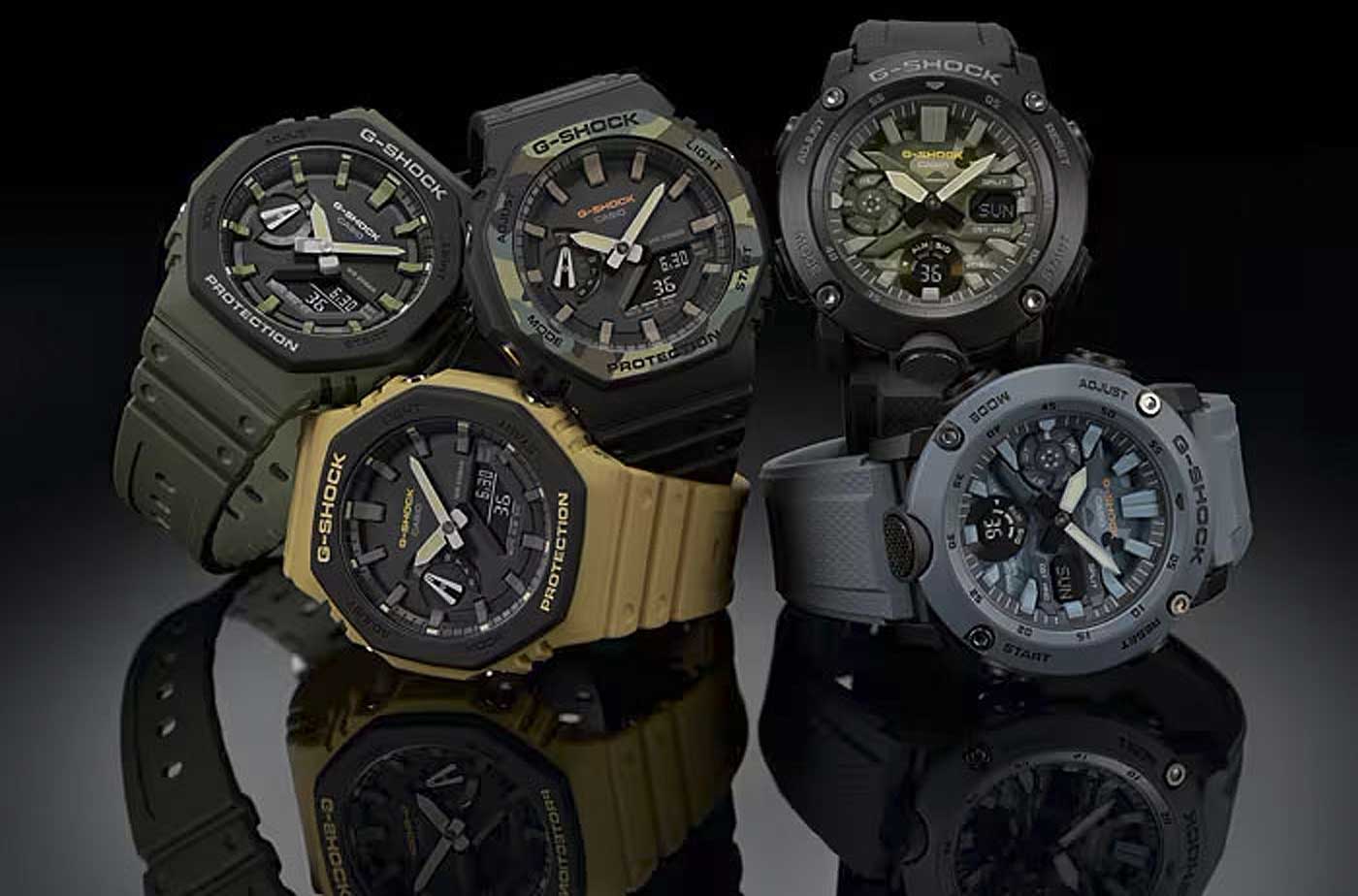 Casio G-Shock GA-2100SU-1AER Uhr • Carbon Core Guard • Camouflage Akzente