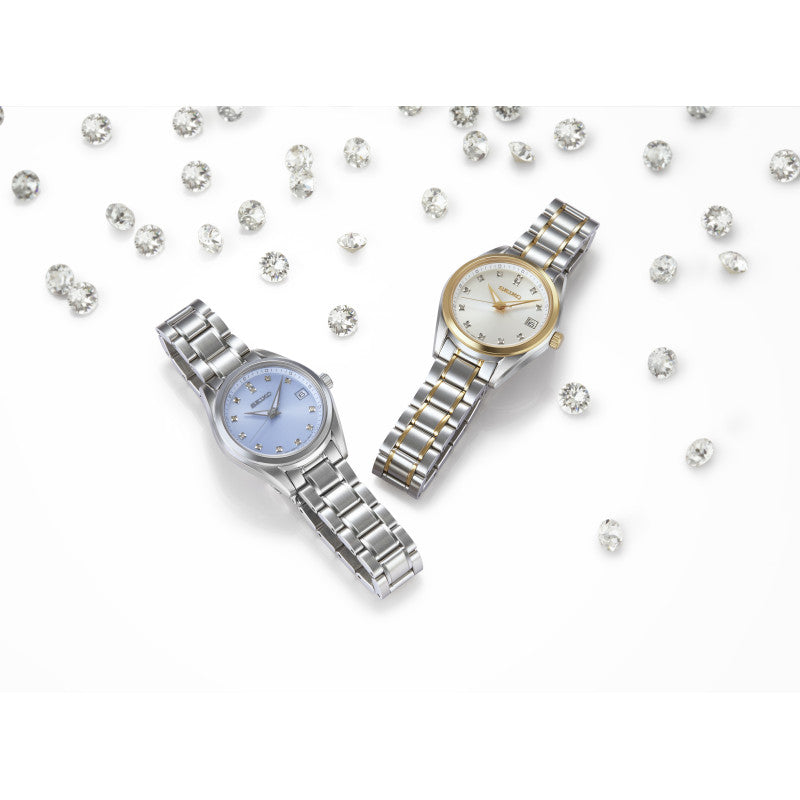 Seiko Classic SUR582P1 Damenuhr • Saphirglas • Diamant-Zifferblatt