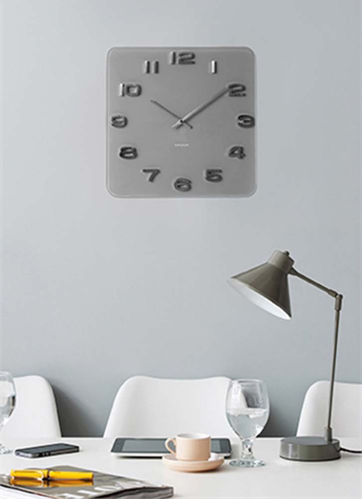 Karlsson Wall Clock 35x35x4 cm Glass • Timeless Design • Modern Statement