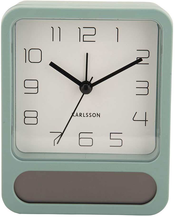 Karlsson Angular Wecker 12.8x26x5.4 cm Kunststoff • Analoge & Digitale Zeitanzeige • Temperatur- & Luftfeuchtigkeitsanzeige