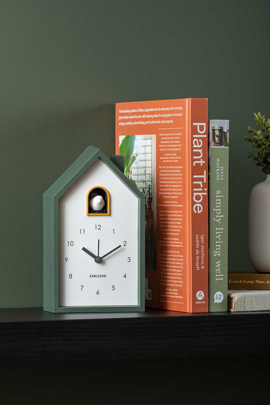 Karlsson Modern Cuckoo Wecker 20x12x6 cm Kunststoff • Quarz-Uhrwerk • Kuckucksruf
