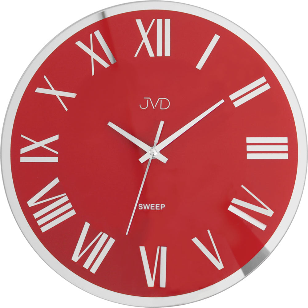 JVD Wanduhr 30 cm Ø Metall • Leises Quarzwerk • Römisches Zifferblatt