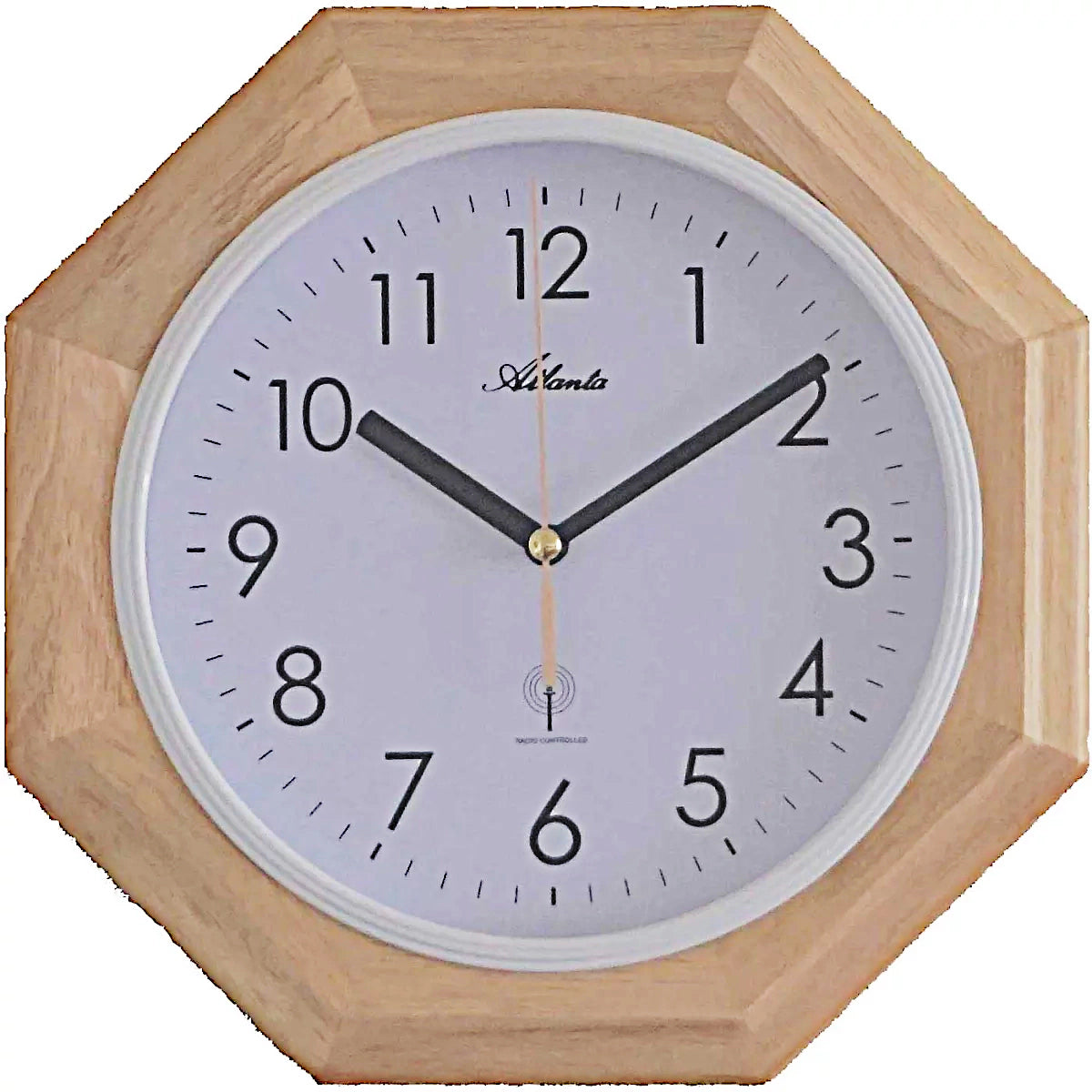 Atlanta Wanduhr 26,5x26,5 cm Holz • Geräuschloses Funkuhrwerk • Klassisches Design