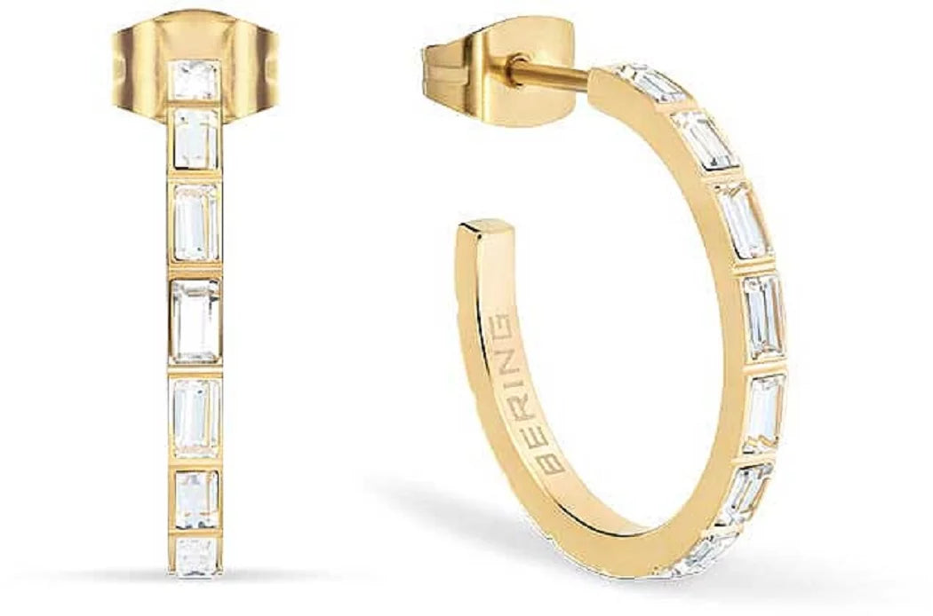 Stainless steel creoles with stones - Bering Jewelry Model: 738-27-05