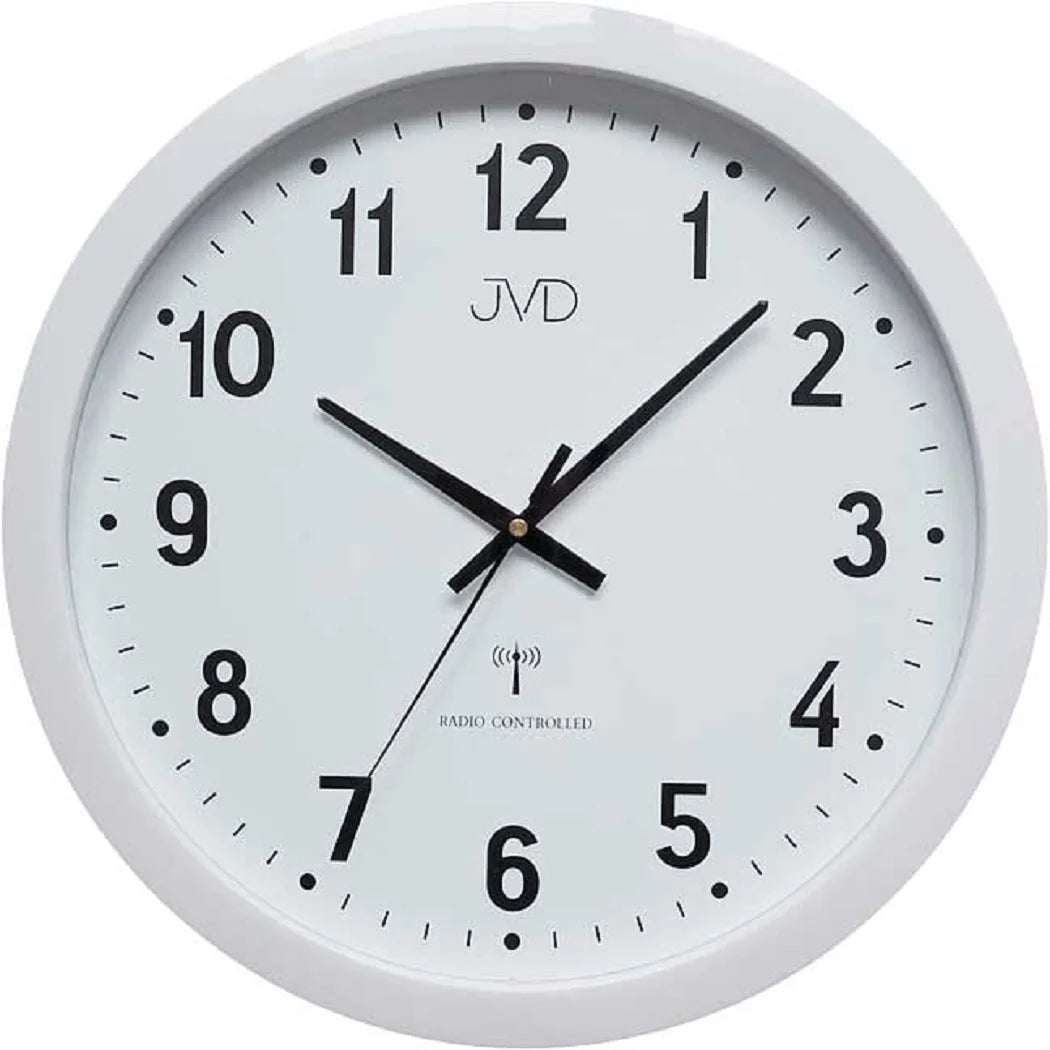 JVD Wanduhr 40 cm Ø Kunststoff • Funkgesteuert • Modernes Design