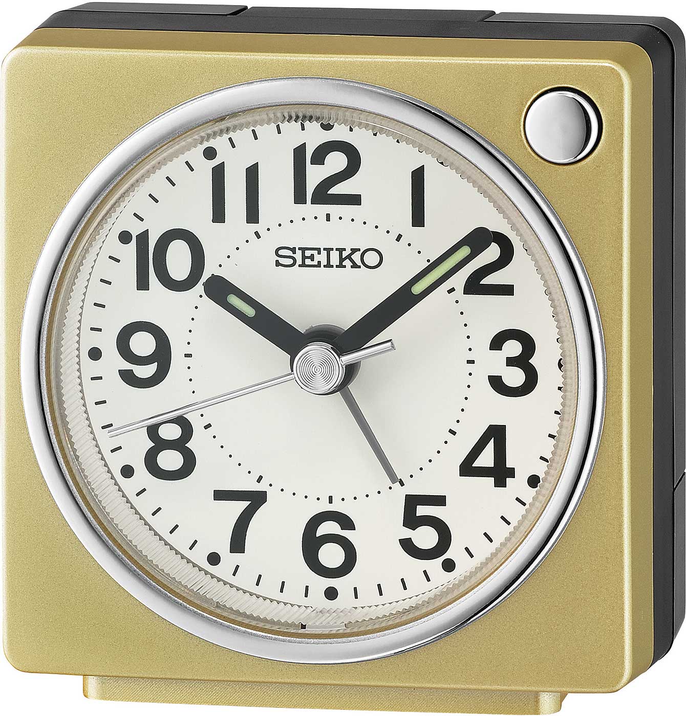 Seiko Compact Alarm Clock 6.4 cm H, 6.6 cm W, 3.6 cm D Plastic • Quiet sweep movement • Luminous hands for good readability in the dark