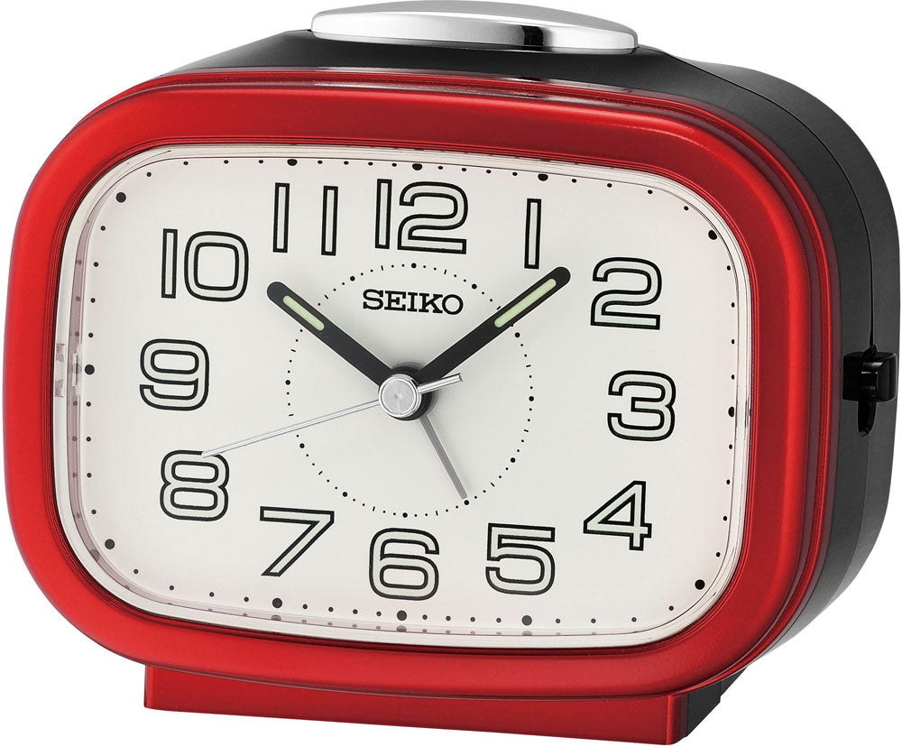 Seiko Analog Wecker 13 cm Kunststoff Schwarz • Schleichender Sekundenzeiger • Snooze & Licht