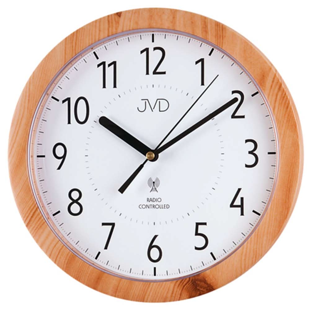 JVD Wanduhr 25 cm Ø Kunststoff • Funkgesteuert • Zeitloses Design