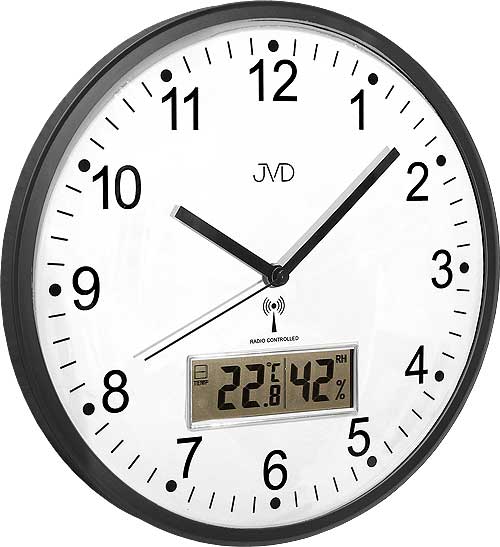 Wanduhr klassische Funkwanduhr mit digitaler Wetterstation - JVD Modell: RH78.2