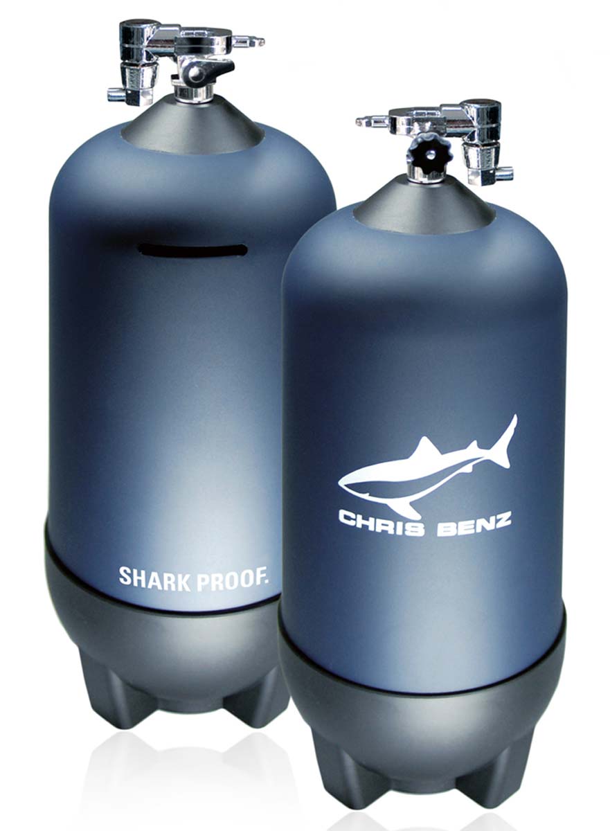 Chris Benz DEPTHMETER DIGITAL 200M CB-D200X-R-NBS Uhr • Hai-Proof • Saphirglas