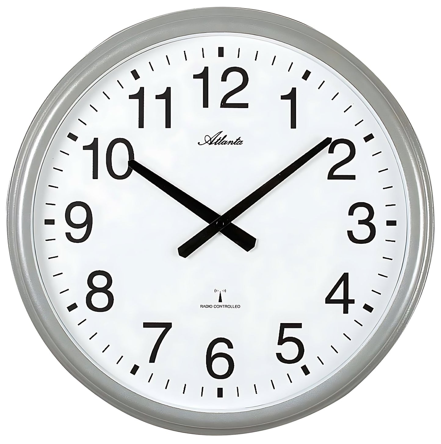 Atlanta Wall Clock 42.5 cm Ø Plastic • Precise Radio-Controlled Time • Moisture & Water Protection