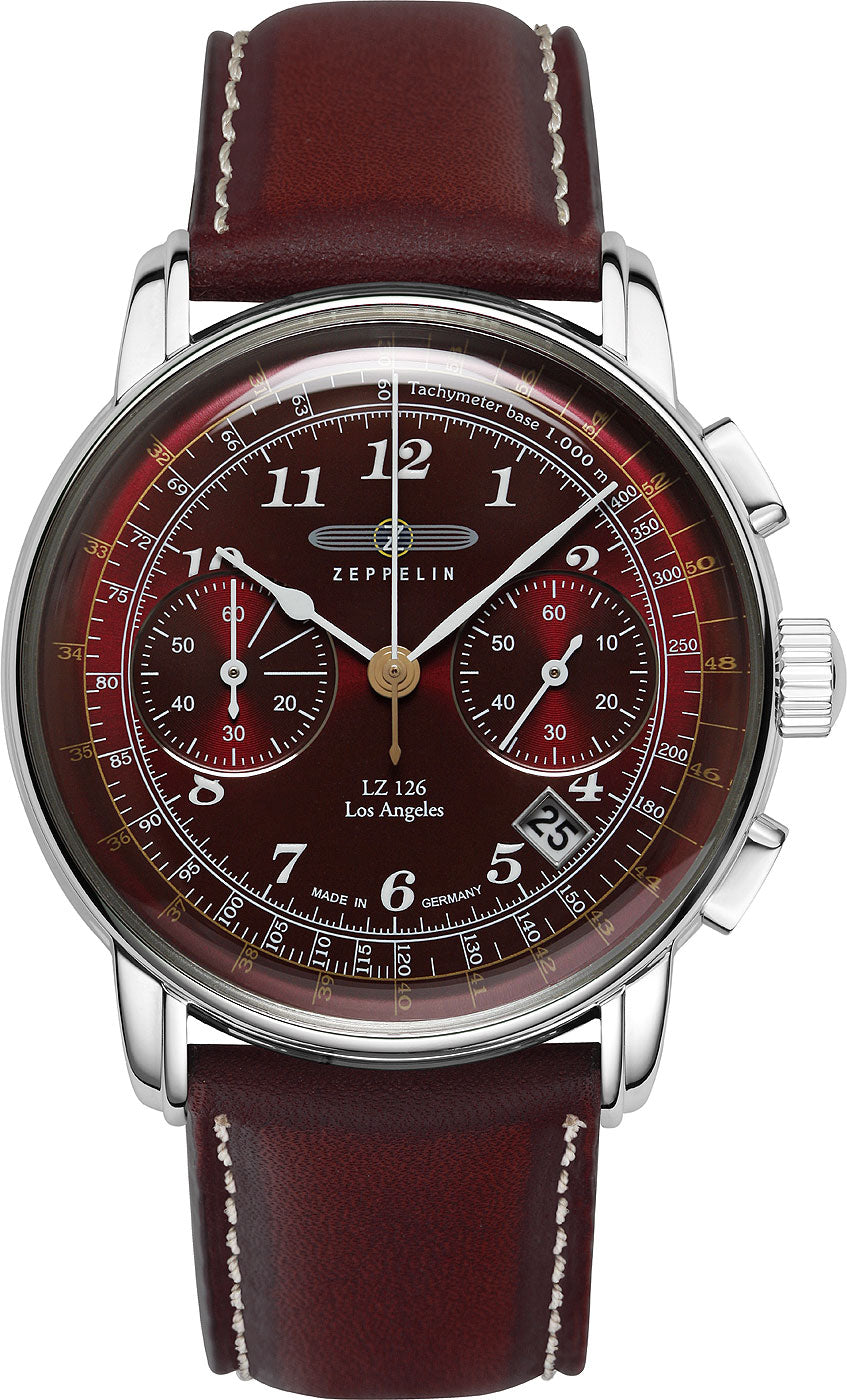 Herrenuhr, Los Angeles Chronograph Bordeaux - Zeppelin Modell: 7614-6