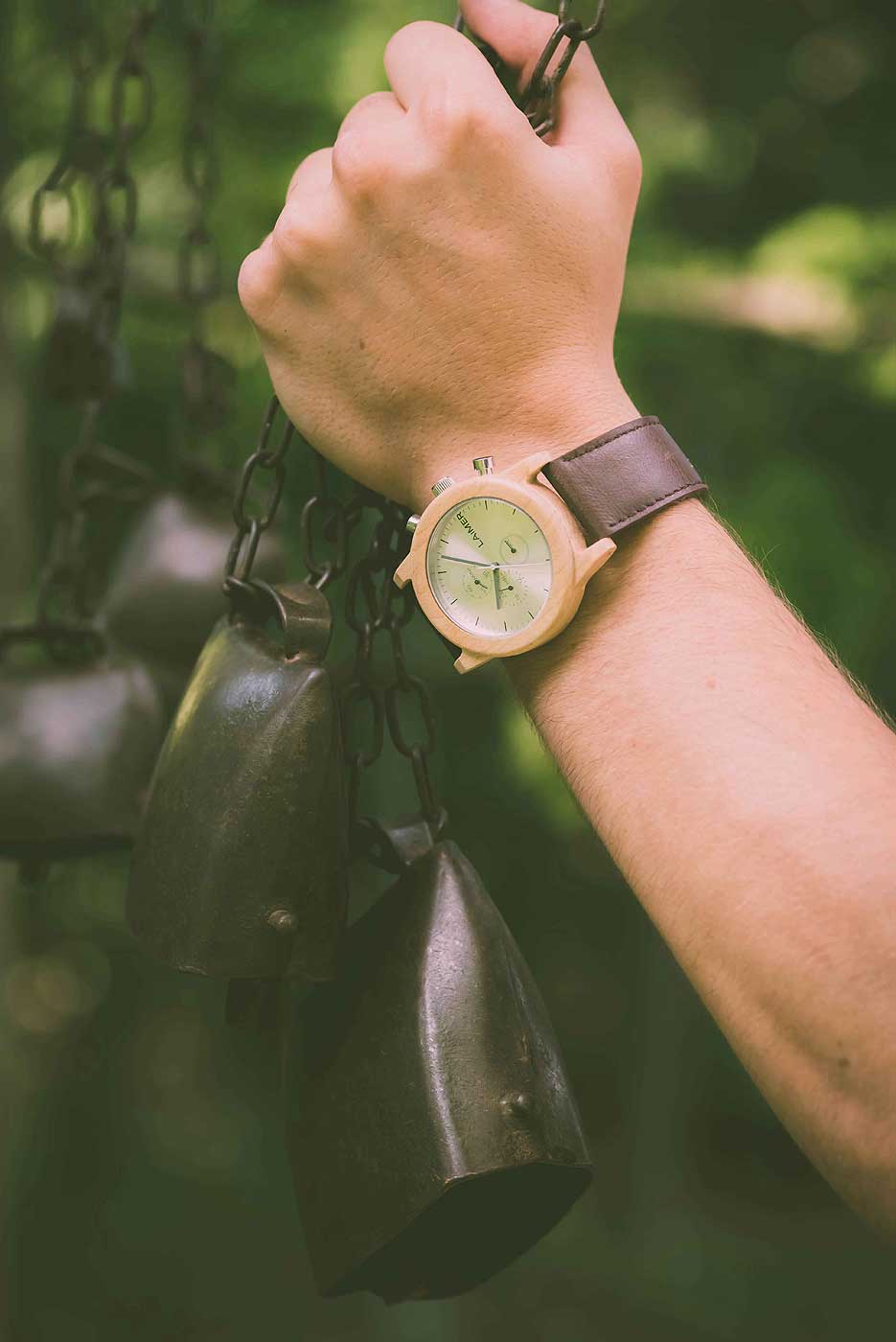 Laimer Peter 0058 Men's Watch • Quartz Movement • Maple Wood